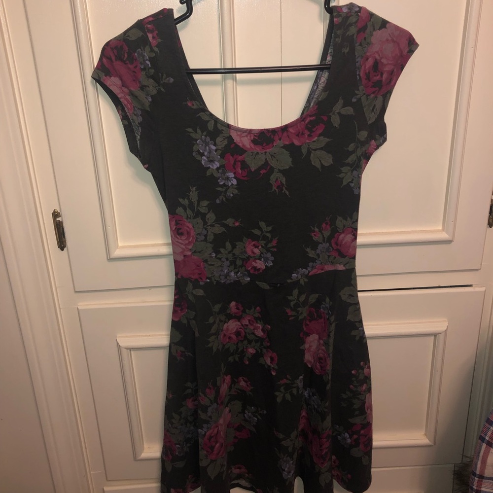 floral open back dress